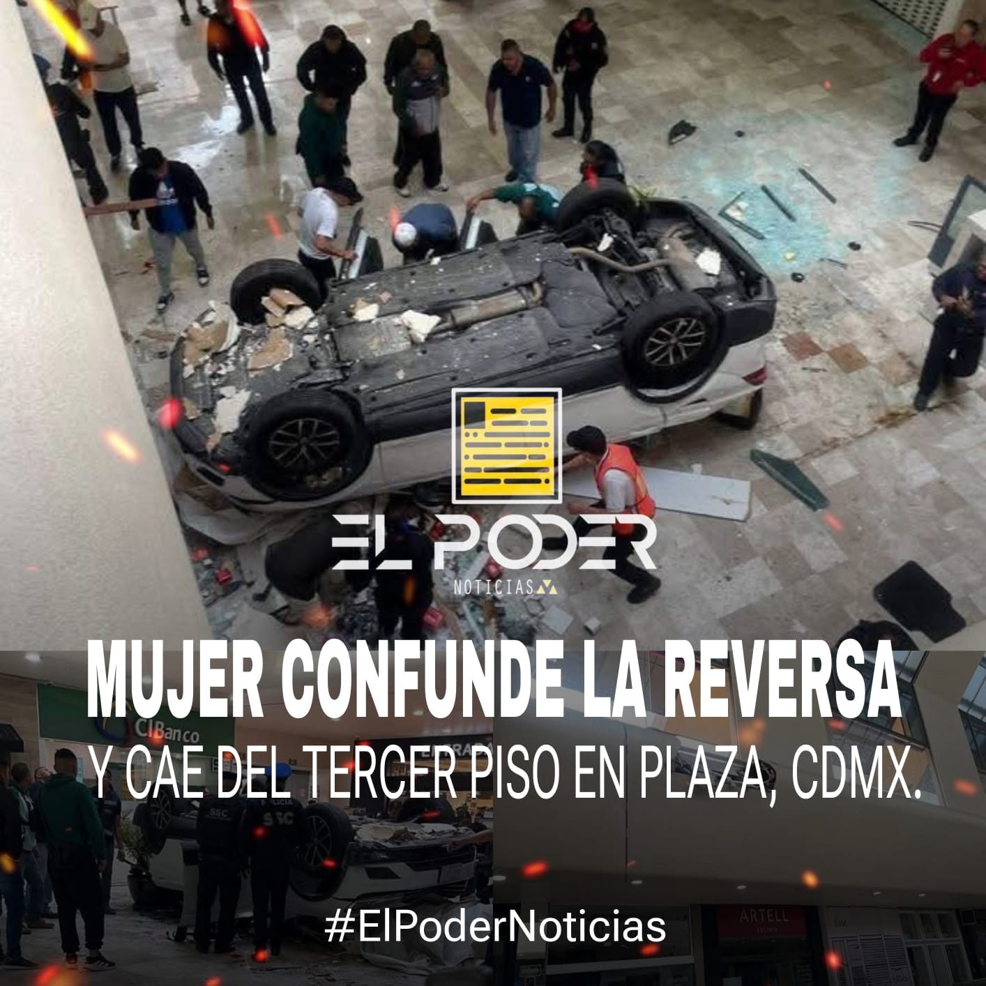 Mujer cae desde tercer piso al confundir la reversa en estacionamiento ...