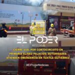 CIERRE VIAL POR CORTOCIRCUITO EN PRIMARIA ELISEO PALACIOS: AUTORIDADES ATIENDEN EMERGENCIA EN TUXTLA GUTIÉRREZ