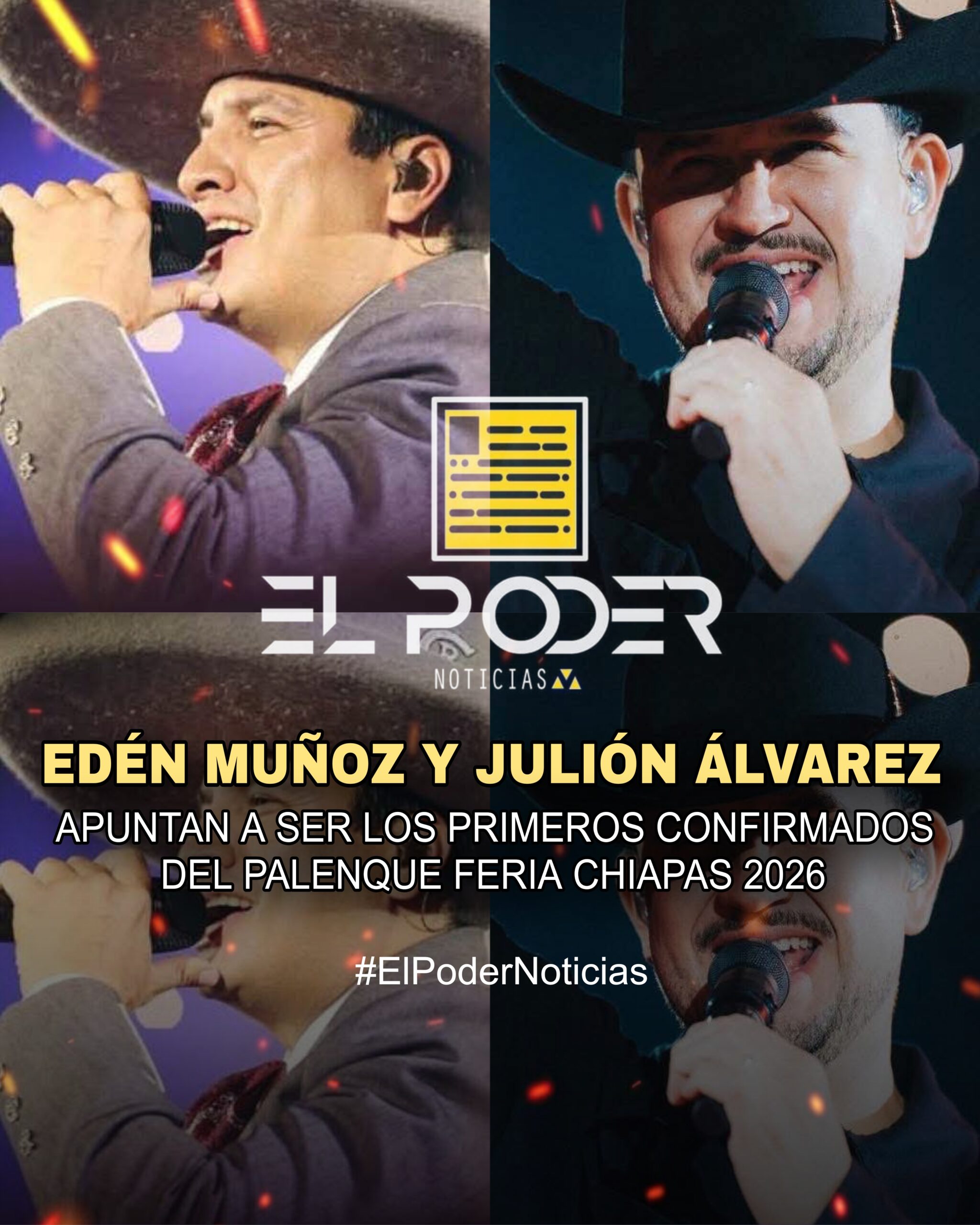 EDÉN MUÑOZ Y JULIÓN ÁLVAREZ, LOS PRIMEROS DE LA FERIA CHIAPASA