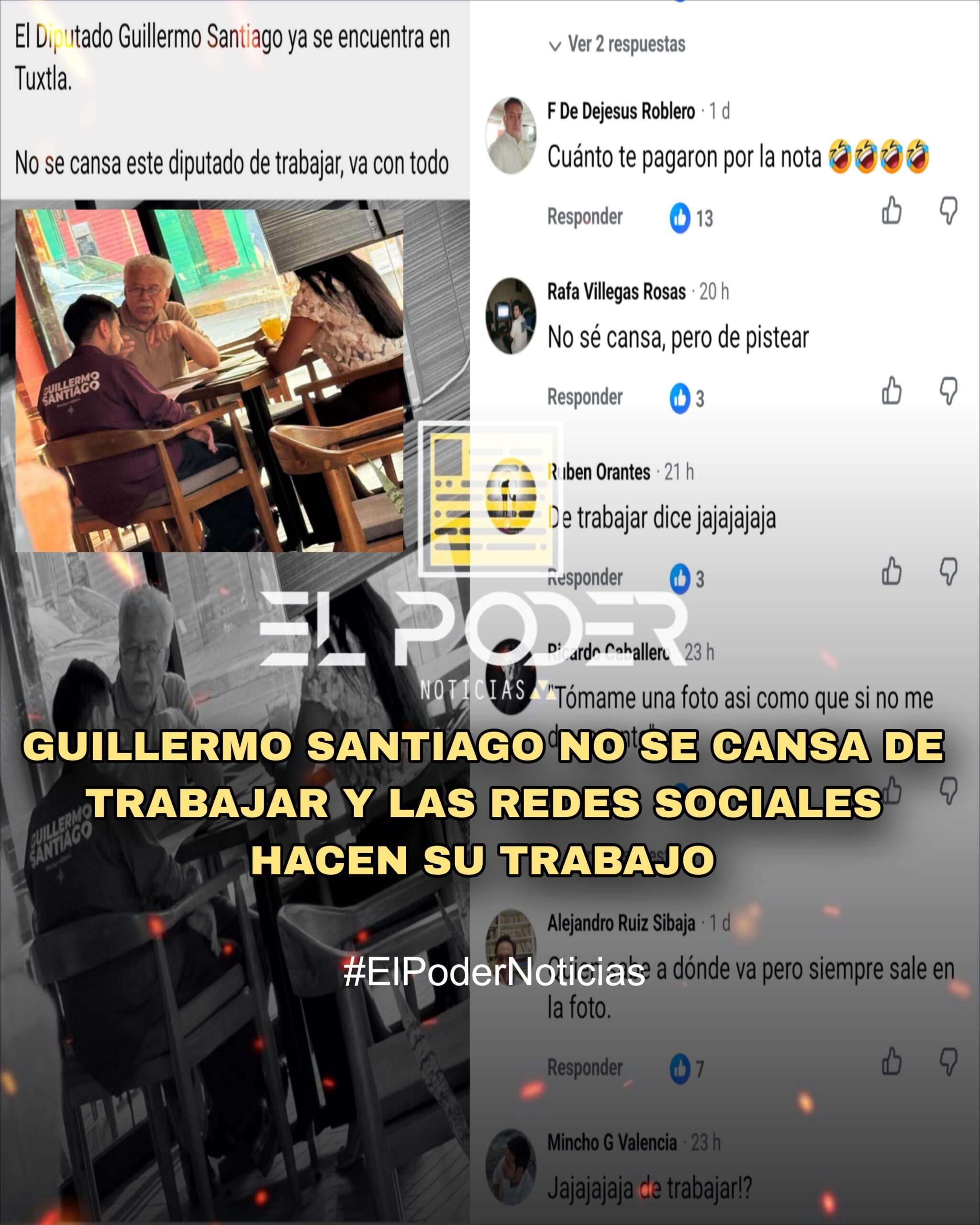 GUILLERMO SANTIAGO NO SE CANSA DE TRABAJAR Y LAS REDES SOCIALES HACEN SU TRABAJO